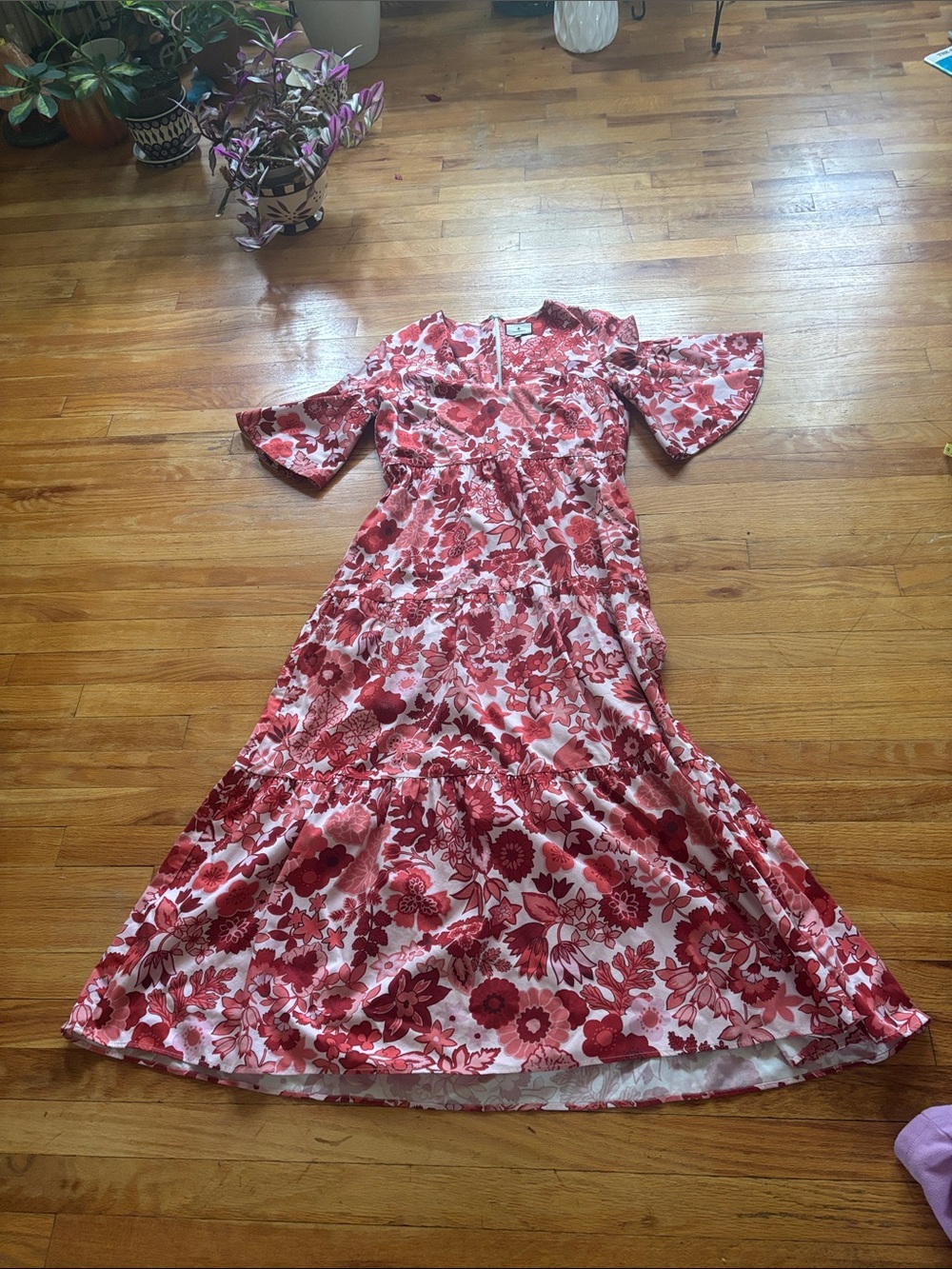 Tuckernuck Red and White Floral Maxi Dress